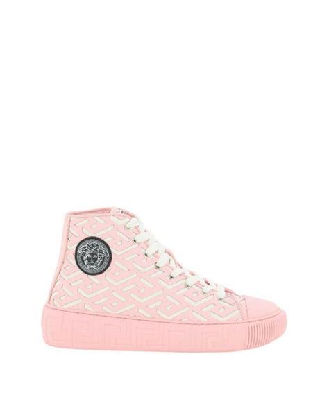 versace pink greca sandals|Versace greca high top sneakers.